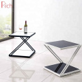 Hot Sales Metal Cafe Table Artificial Marble Top Titanium Coffee Table